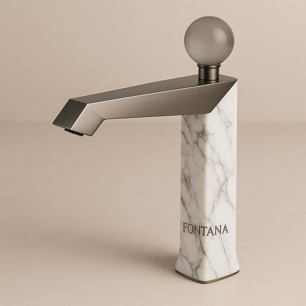 Solid brass touchless basin faucet with polished metal finish